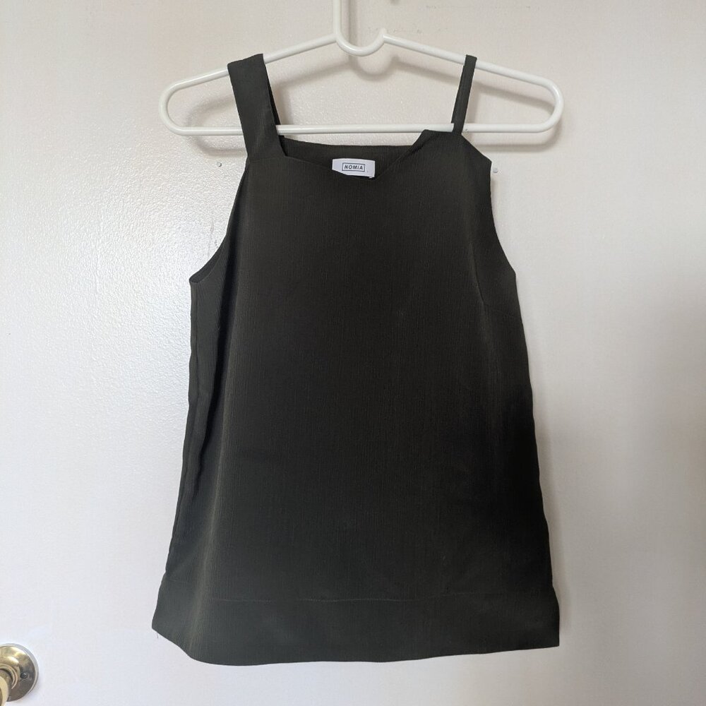 Nomia Moss Green Asymmetrical Tunic Tank